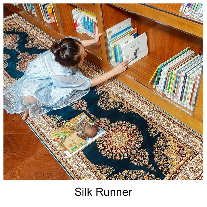 YILONG Винтаж ручной работы Шелковый ковровая дорожка в коридор Коврик для прихожей бегун персидский ковер