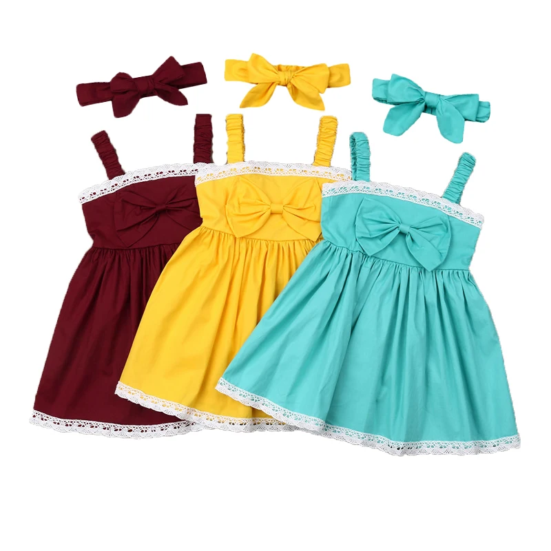 Праздничное платье принцессы для маленьких девочек Однотонные кружевные платья трапециевидной формы без рукавов с оборками летняя
