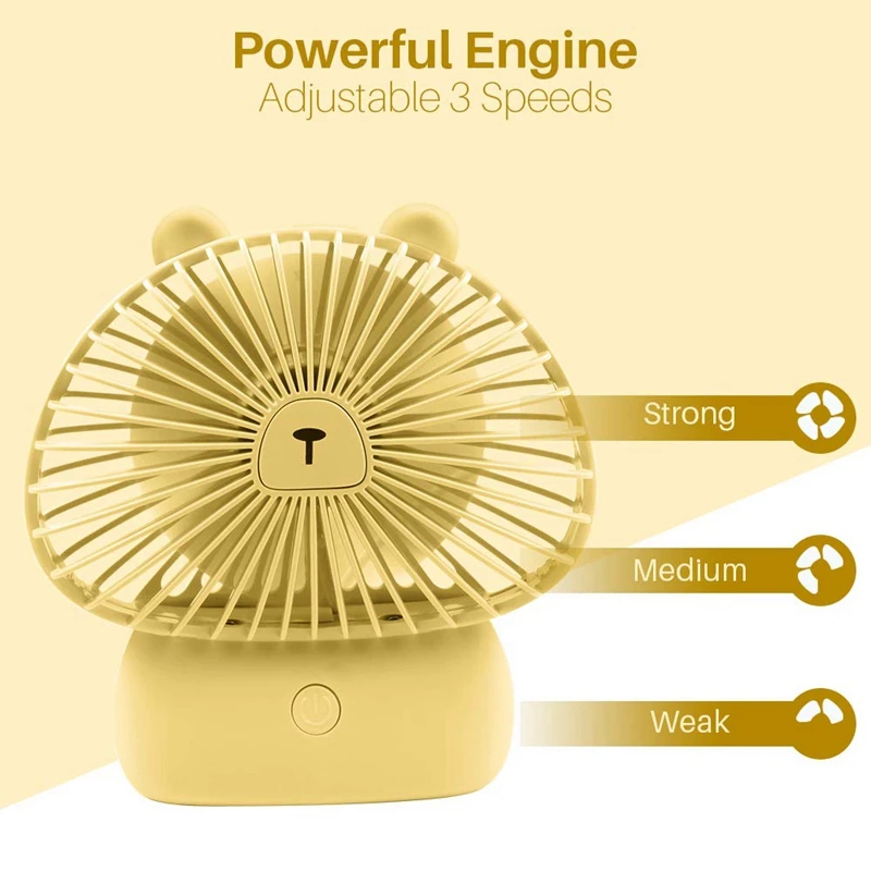 Настольный usb-вентилятор, мини-Персональный вентилятор с питанием от аккумулятора, 3 скоростных вентилятора для настольного стола