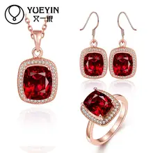 Новое поступление Большая распродажа свадебные комплекты ювелирных изделий розовое золото цвет бижутерия наборы для женщин ювелирные изделия