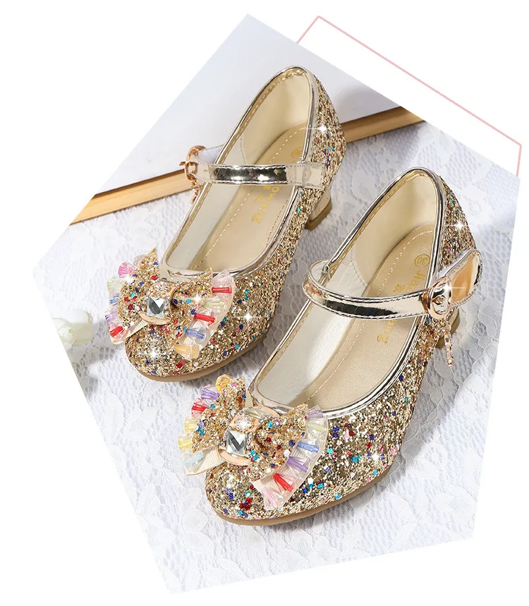 Sapatos de Dança Praça de Salto Sapatos de Princesa de Festa Crianças Brilho Strass Sapatos Meninas Alto 26-38 7 Cores Z12 Gzx02 jy 13 de princesa de festa 26-38 7 cores z12 gzx02