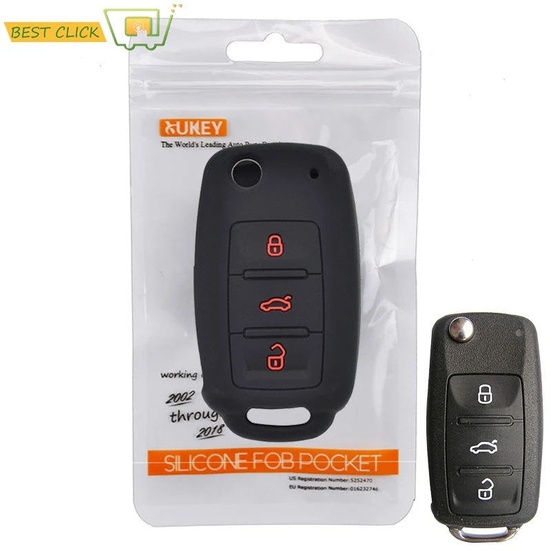 

Silicone Car Key Fob Cover Case Shell Skin For VW POLO Bora Beetle Tiguan Passat B5 B6 Golf 4 MK5 6 Jetta Eos Remote Pocket