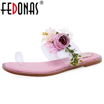 

FEDONAS Summer Sweet Sandals For Women New Fashion Flowers Decoration Casual Slippers Beautiful Girl Sandals Basic Shoes Woman