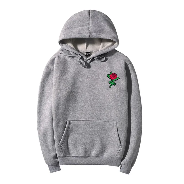 Drop Shipping Autumn Winter Rose Hoodies Men's Sweatshirts Rose