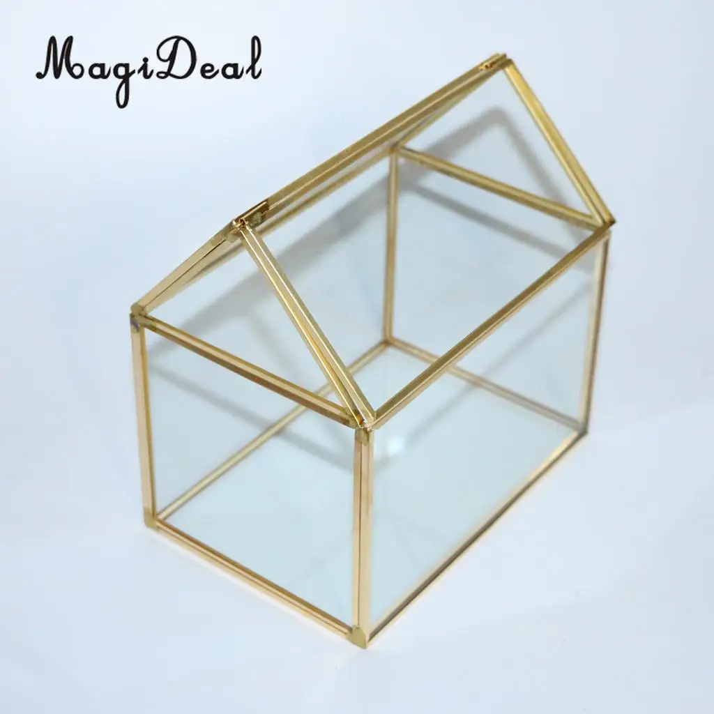 MagiDeal Irregular Glass Geometric Succulent  Planter Vase Box Terrarium Container#9