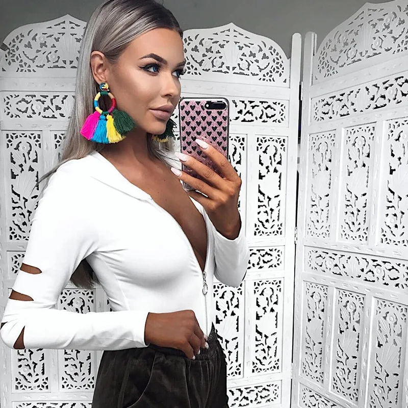 Weekeep, сексуальный, с капюшоном, с дырками, боди, для женщин, с ...