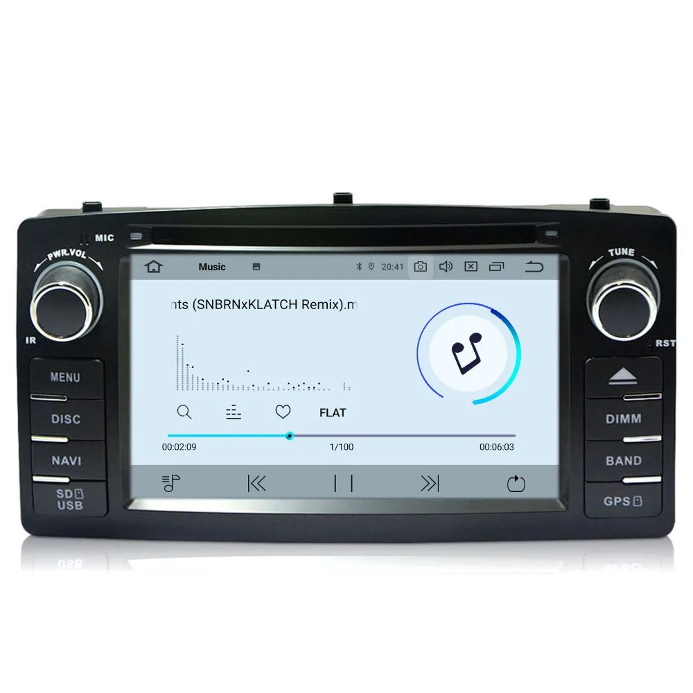 Discount COIKA Android 9.0 System 2+16G RAM Car Head Unit Stereo For Toyota Corolla E120 BYD F3 Quad Core GPS Navi DVD BT WIFI OBD DVR 4G 3
