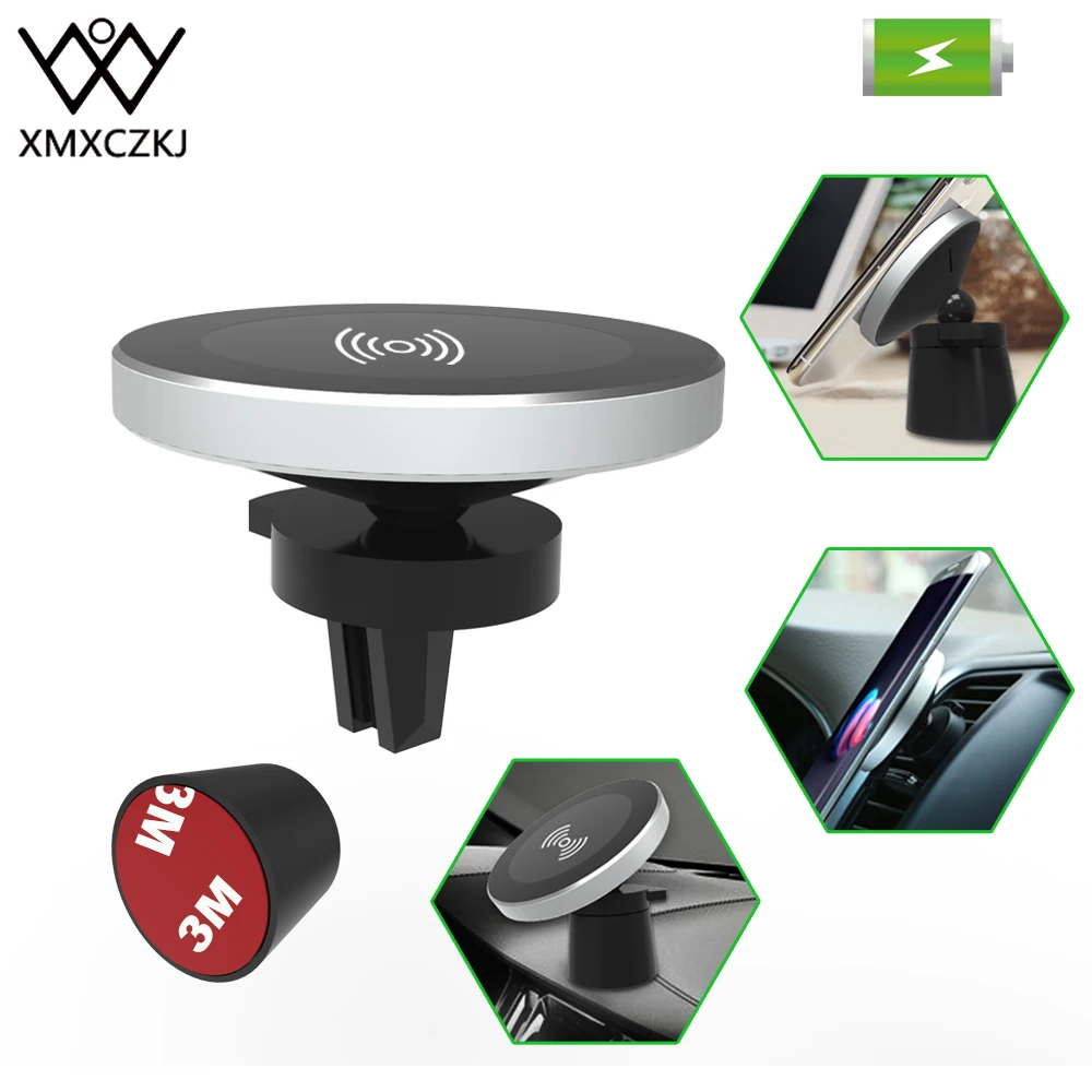  XMXCZKJ Wireless Charger Car Magnetic Mobile Phone Holder Air Vent Desk Stand For Iphone X Wireless