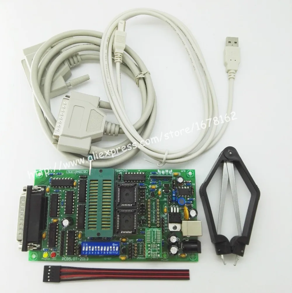 SPI 25xx PCB5.0T-2013 Виллем программатор EPROM, BIOS009 PIC, поддержка 0.98d12, продвижение клип PLCC32 + SOIC 8-контактный адаптер