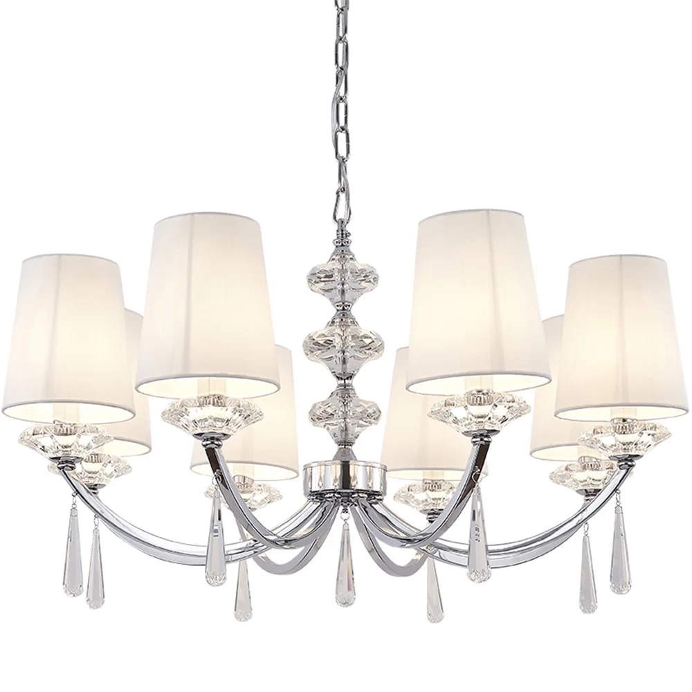 

LED modern crystal chandelier with shade 110-220v Glossy Design bed Room Chandelier E14 Restaurant Chandelier luminaria