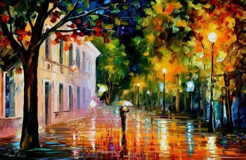 

Colorful oil paintings knife art Canvas city of destiny Abstract Modern Landscapes Artwork wall Decor High quality Hand painted