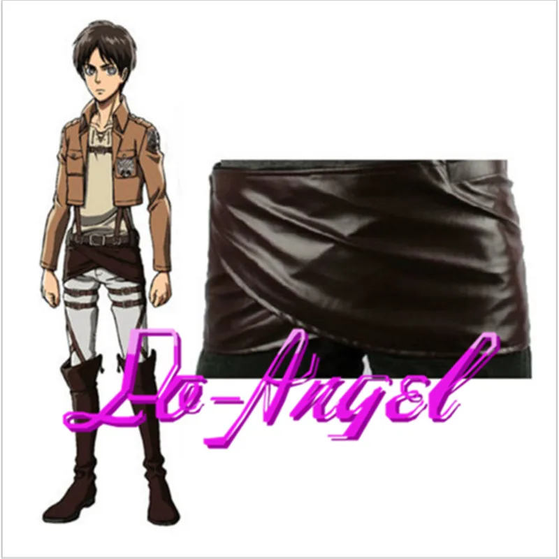 

Anime Shingeki No Kyojin Attack On Titan Deluxe Edition Cosplay Costumes Unisex Chocolate PU Leather Apron Belt Skirt