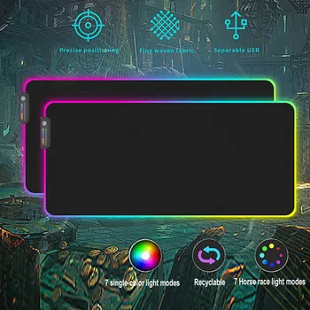 

Besegad 80x30CM Large LED RGB Mouse Pad USB Wired Lighting Gaming Mousepad Mice Mat for Computer Overwatch Pugb Dota 2 Gamer