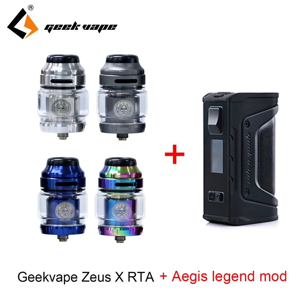 Vape tank Geekvape Zeus X RTA with 810 Delrin drip tip and aegis legend