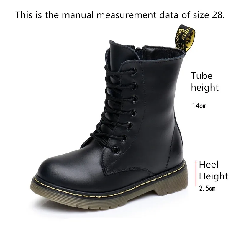 Boots Kids Genuine Leather Winter Fur Ankle Boots For Boys Toddler Fashion Girls Snow Boots Childrens Shoes