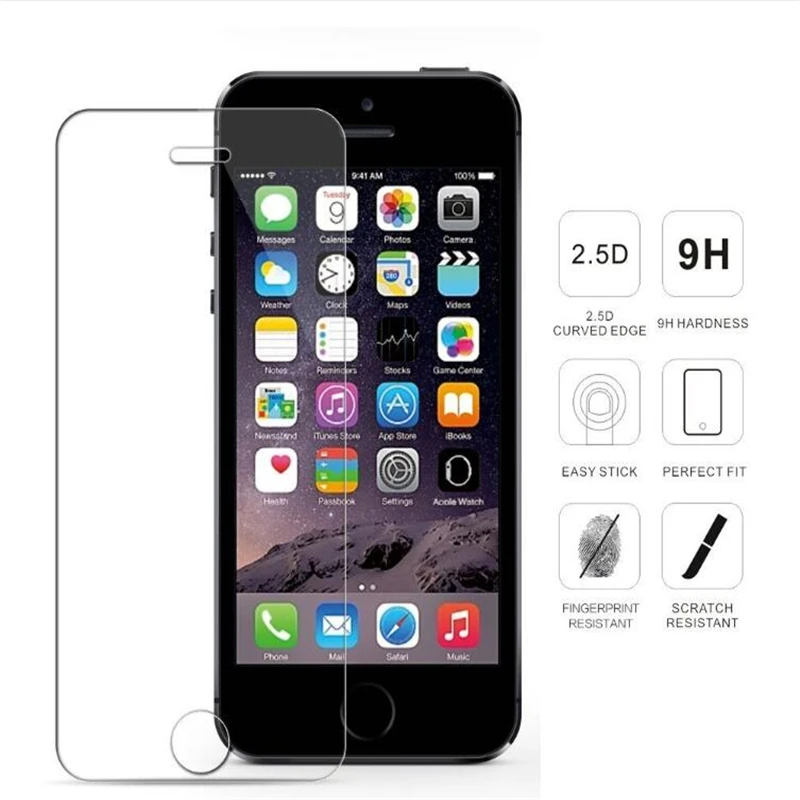 

KSTUCNE Tempered Glass Film for iPhone XS XS MAX 5 5s 7 Plus 9H Hard 2.5D Screen Protector for iPhone 8 6 6s 6 Plus 8 x XR