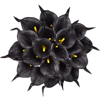 

20 Pack Artificial Flowers Black PU Mini Calla Lily Artificial Flower Home Photography Decoration Artificial Calla Lily