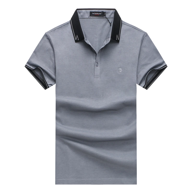 Бренд TACE& SHARK, индивидуальная рубашка поло с отворотом, Camisa Masculina, модная мужская рубашка поло, деловая Повседневная однотонная мужская рубашка 3XL - Цвет: 6