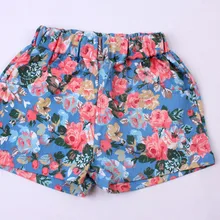 Розничная, летние тонкие стильные детские шорты для девочек пляжные шорты с рисунком