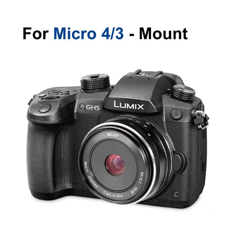 Meike 28 мм f2.8 фиксированный объектив ручной фокусировки для Olympus Panasonic M4/3 APS C