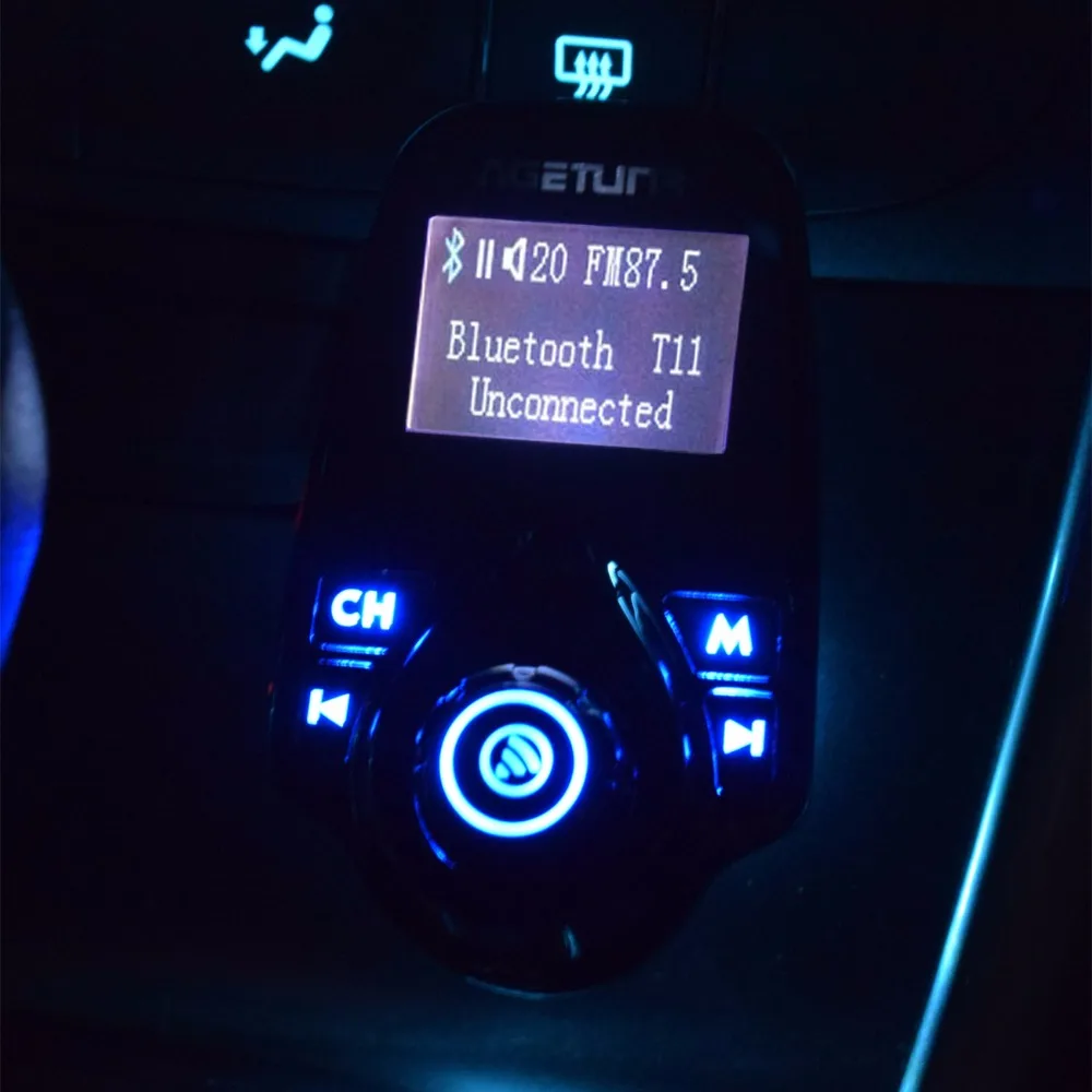 AGETUNR T11 Bluetooth автомобильный комплект громкой связи MP3 плеер fm передатчик 2 USB