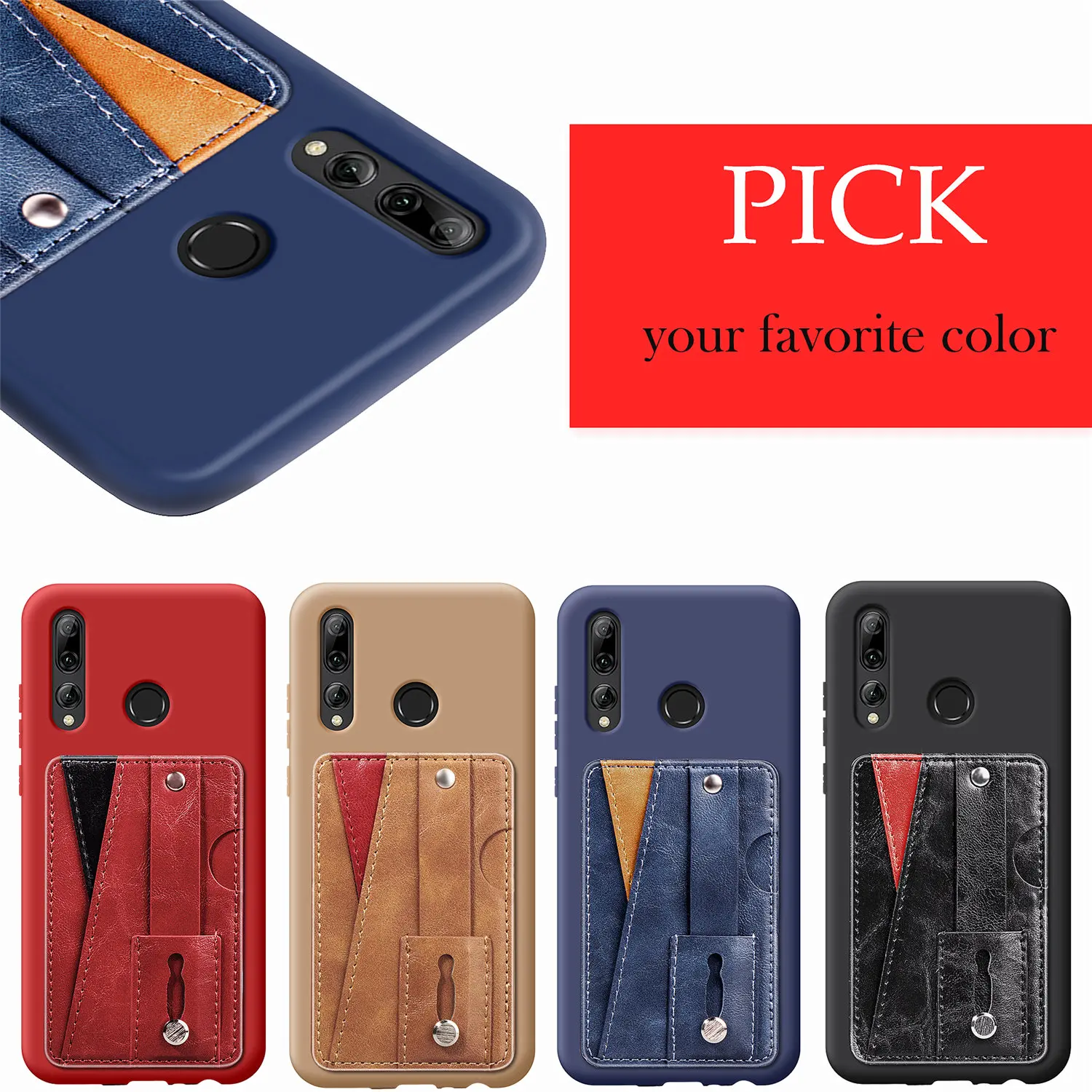 For Huawei P Smart Plus Case Luxury TPU PU Leather Drawstring Bracket Phone Cover For Huawei P Smart Plus Smartphone 2019 Coque