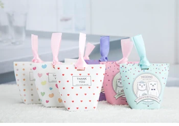 

2000pcs/lot European - style wedding candy box cartoon creative white bear wedding candy box candy bag wedding supplies