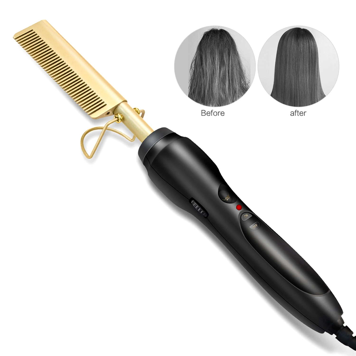 

Electric Comb Environmentally Friendly Titanium Alloy Hair Curler Comb Hot Straightening Hair Curling Iron Straightener Comb