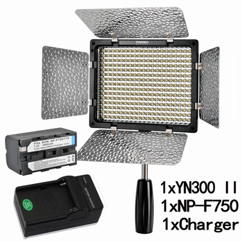 

Yongnuo YN300 II YN-300 ll Pro LED Video Light Lighting with 5200mAh NP-F750 and Charger for Canon Nikon Camera Camcorder