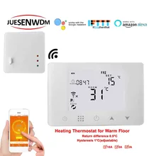 TUYA приложение wifi и RF беспроводной пол Отопление датчик термостата для системы отопления 16A/5A/3A опционально