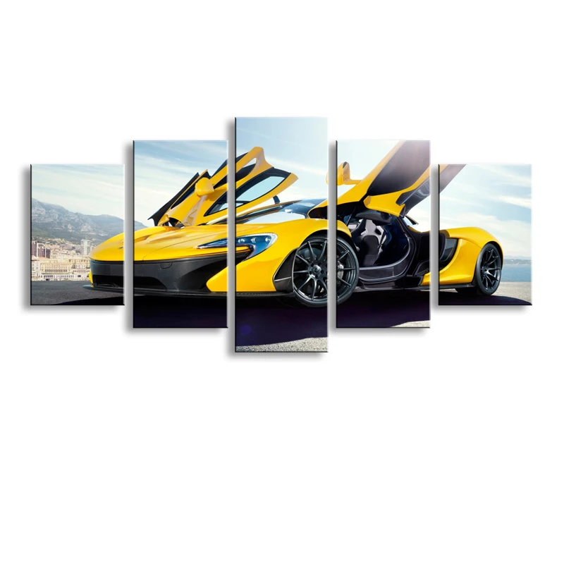 5 pieces high definition print car canvas oil painting poster and wall