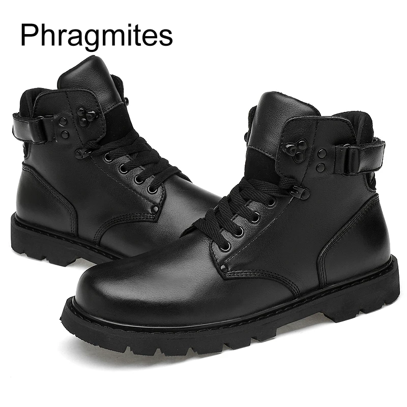 Phragmites Simple Designer wool men boots plus size Riding Boots Four Season Male Leather Botas Winter Snow Botas Hombre Shoes