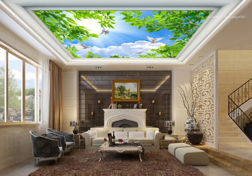 Scarica Gratis Images Plafond 3d Peintures Murales De Papier Peint Bleu Ciel Blanc le plus cool salutations