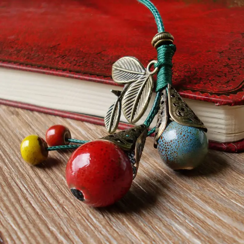 

511 Summer New Cute Sweet Ethnic Multicolor Ceramic Beads Long Necklace For Women Fashion Sweater Chain N4466