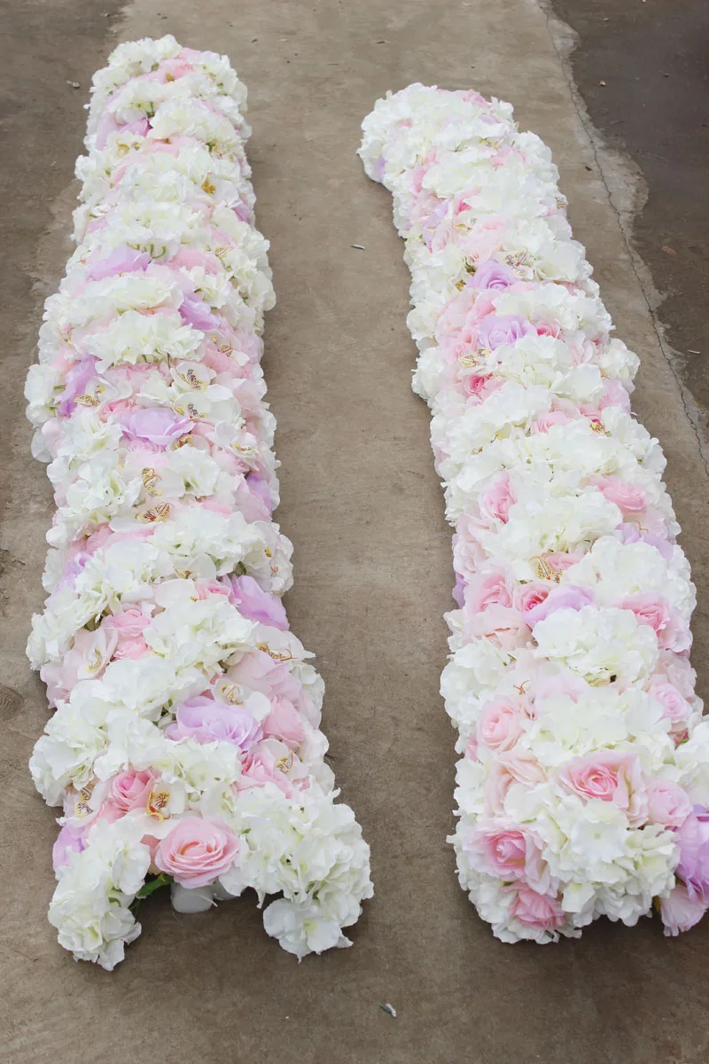 

SPR 2018 2m/pcs wedding small arch flower table runner flower wall stage backdrop decorative artificial flower wholesale