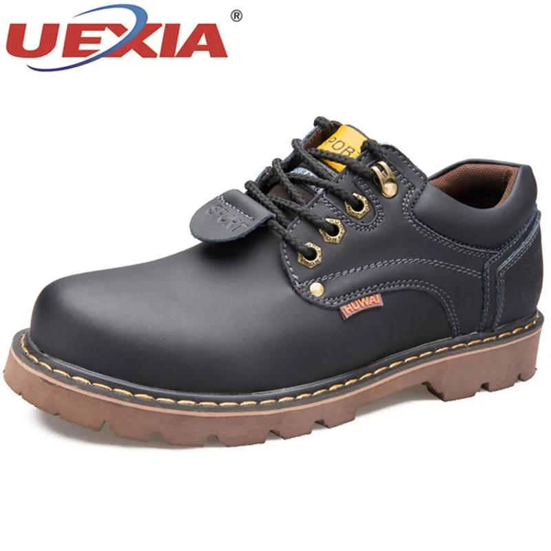 

UEXIA 2018 Leather Men Ankle Boots Winter Men's Shoes Casual Short Boots Fashion Work Shoes Men's Leisure Boots Shoes Outdoor