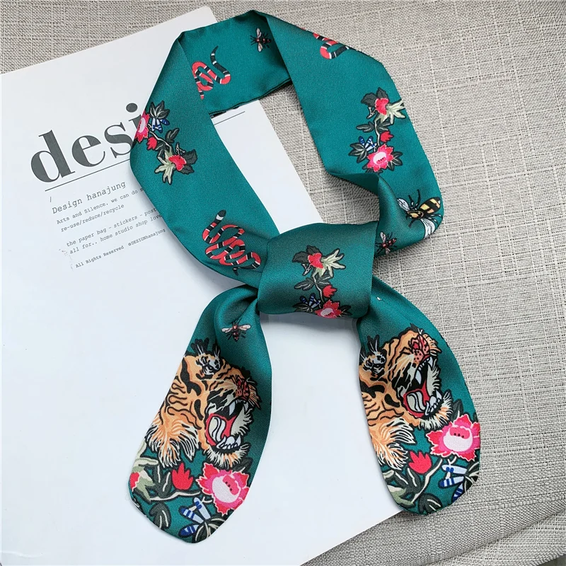 Long Silk Scarf Bag Tie Lady Neck Skinny Scarves Hairband Foulard Horse Print Brand Lady Neckerchief Ribbon 2025 Spring New 5