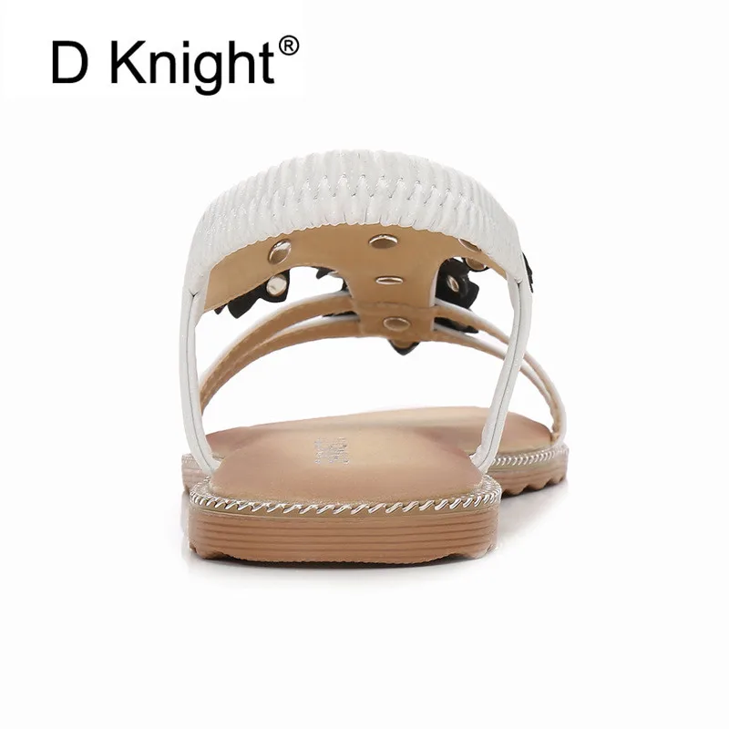Fashion pu Leather Sandals Women Bohemian Summer Ladies Casual shoes woman Rhinestone Appliques Female Beach Shoes Flat Sandals (3)