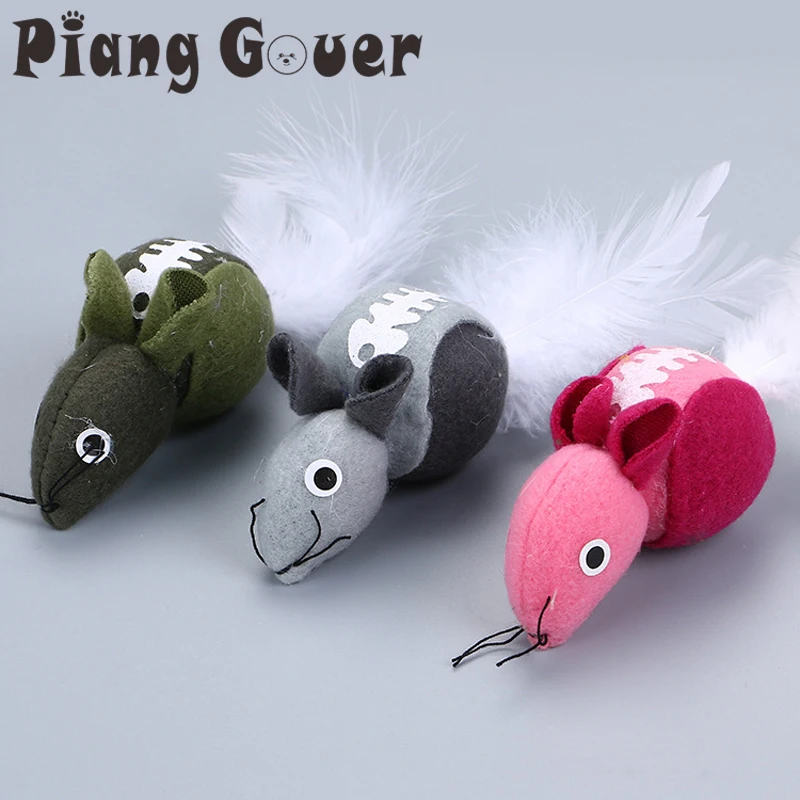 Feather Tail Small Mouse Cats Toy Cloth Toys For Kitten Pet Supplies