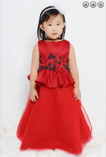 Красные Платья с цветочным узором для девочек на свадьбу, мес., платье для первого причастия пышные платья для девочек, белое платье