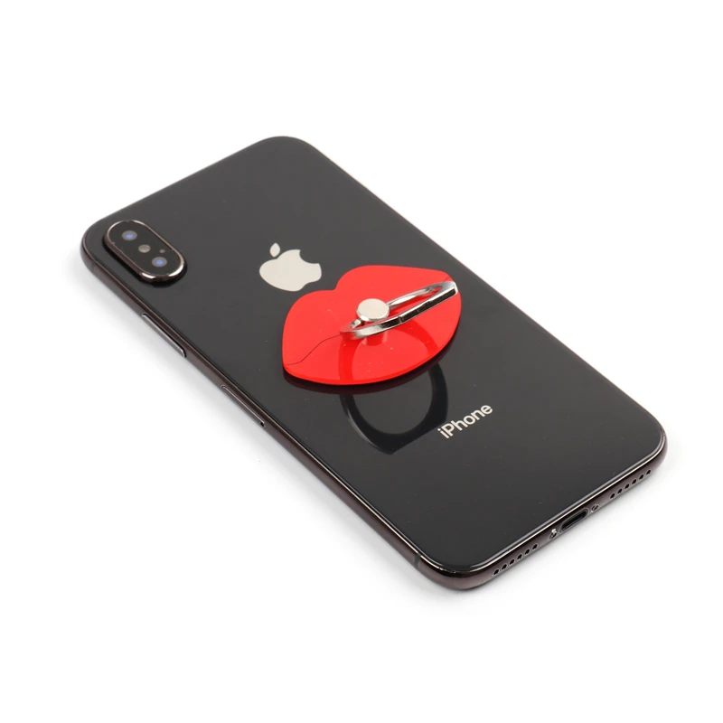 Женское кольцо держатель для телефона с красной губой iphone 7 8 plus X Huawei xiaomi