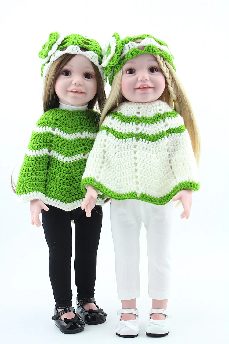 Handmade Crocheted Cape Hat Set For 18 Inch Girl Doll Fashion Dolls
