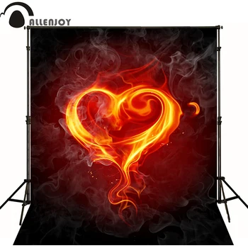 

Allenjoy photo studio background Valentine photography backdrop love heart flame February 14 photocall photozone photophone prop