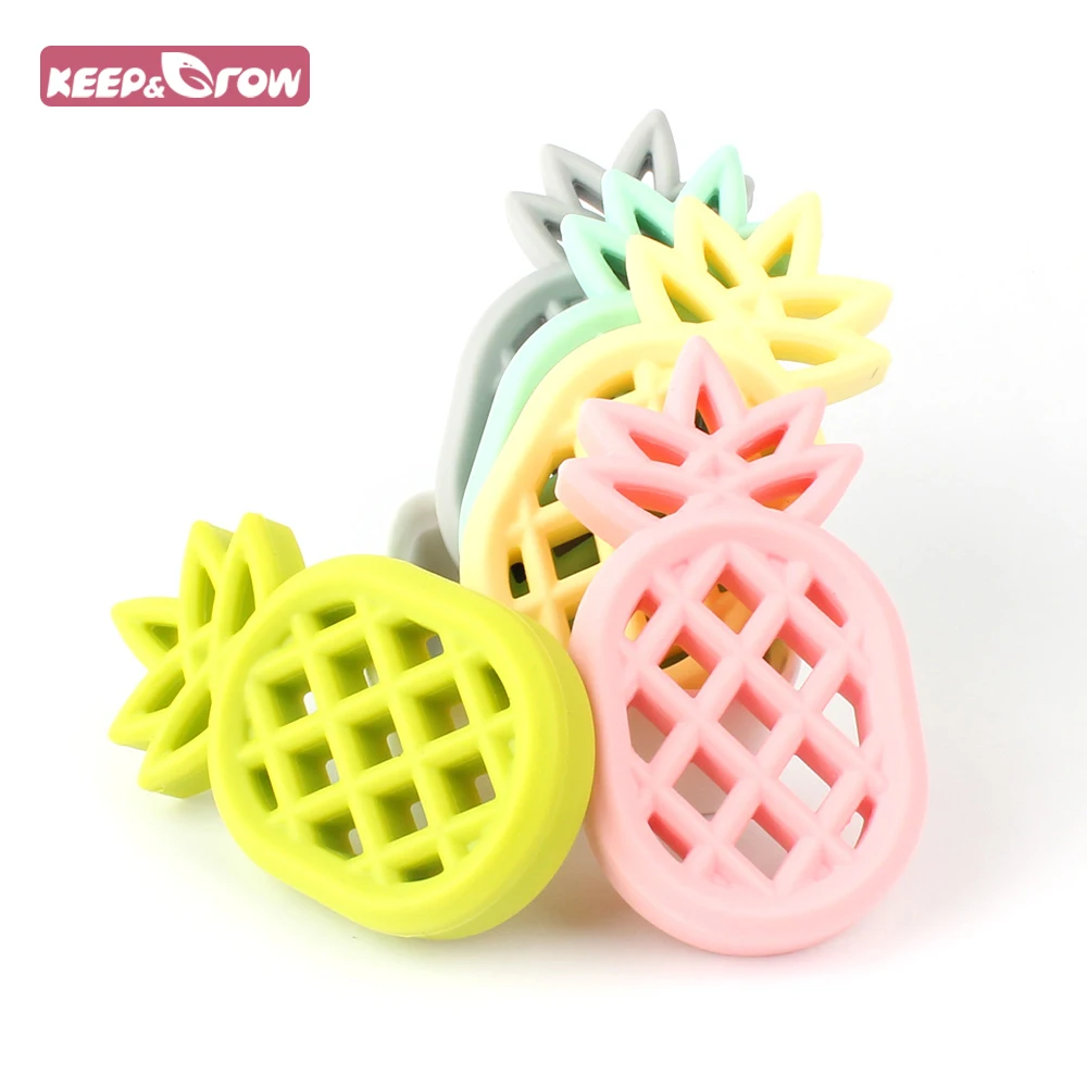 

1pcs Colourful Silicone Pineapple Teether BPA Free Food Grade Silicone Material Health Baby Chewed Teether For Baby favourit