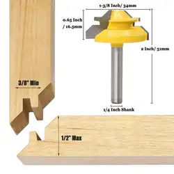 Несколько спецификаций 1/4 "хвостовик Tenon резак деревообрабатывающие фрезы соединение в УС с врезкой маршрутизатор бит 45 градусов ширина