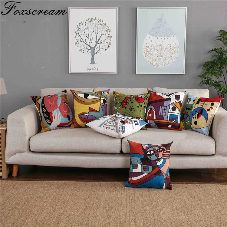 Embroideried Cushion Cover Home Decor Embroidery Canvas Cotton Square Throw Pillows | Дом и сад