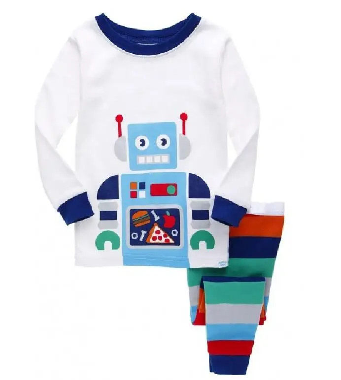 Хлопковые комплекты одежды для детей весенне-осенняя футболка с длинными рукавами и рисунком для маленьких мальчиков и девочек+ штаны комплект из 2 предметов детские пижамы MXSF91 - Цвет: style 20