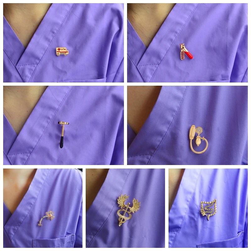 Test tube Syringe Aambulance Blood Pressure Intestines Pins Medical Jewelry MD Gift Doctor Nurse Medical School Jewelry
