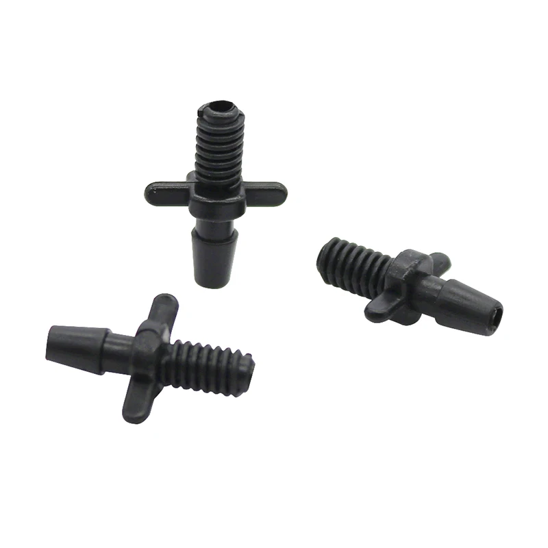 

1/8" Straight Connector with Thread PVC Pipe Drip Irrigation Fittings for Garden Greenhouse 3/5mm Hose Barbed Connector 500 Pcs