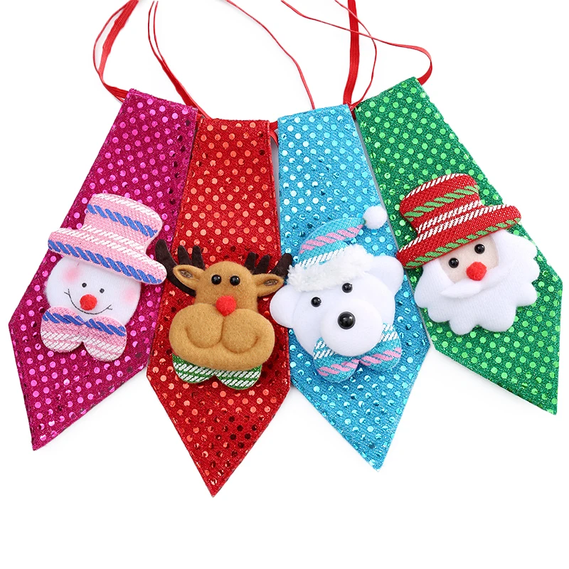 

Adjustable Children Tie For Christmas Day Gift Santa Claus Little Bear Snowman Xmas Bow Ties Party Accessories